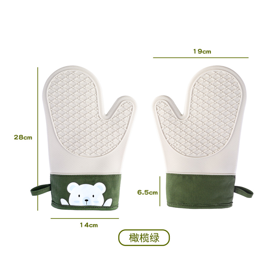 Non-Slip Heat Resistant Pot Holders Silicone Microwave Gloves Oven Baking Hot Pot BBQ Gloves Silicone Oven Mitt