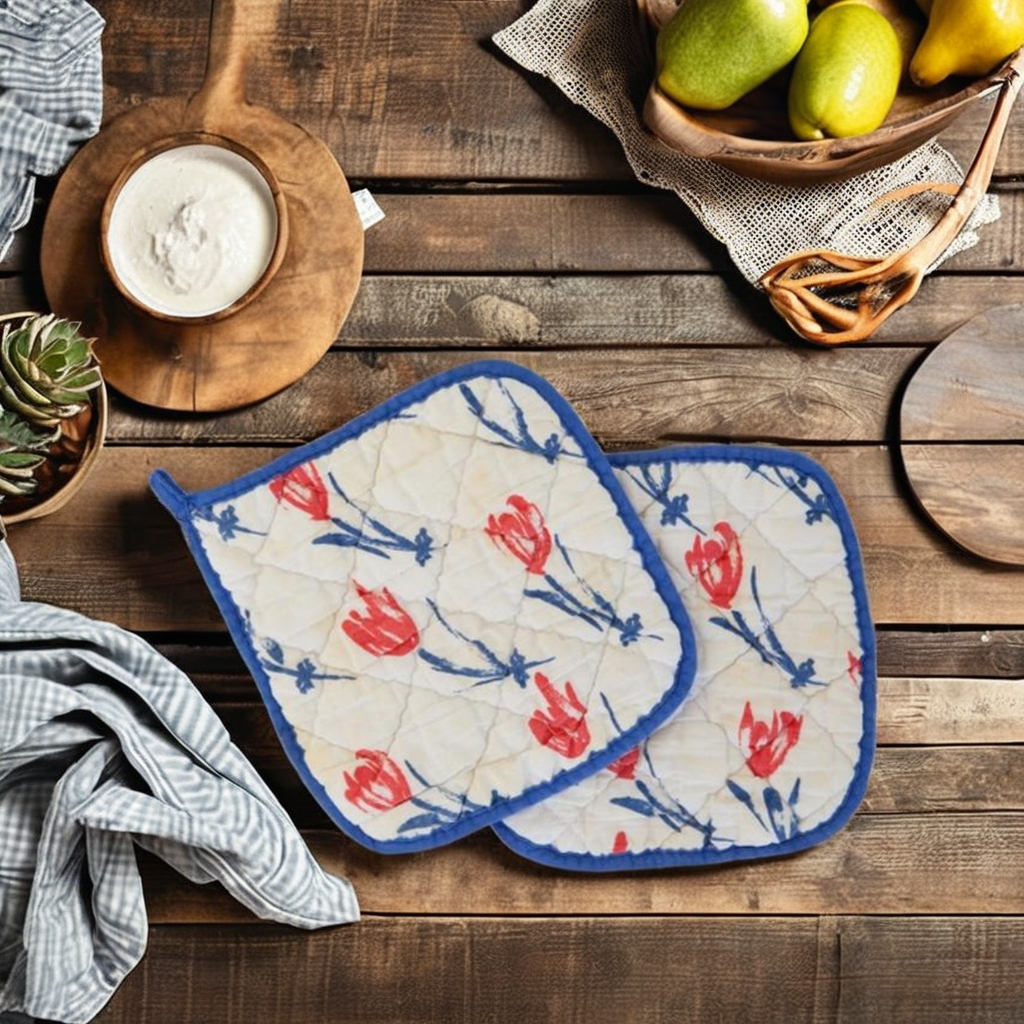 Kitchen Usage 135-300 Gsm Trivets Place Mats Oven Mitts Recycled Cotton Pot Holders From Top Listed Indian Supplier.