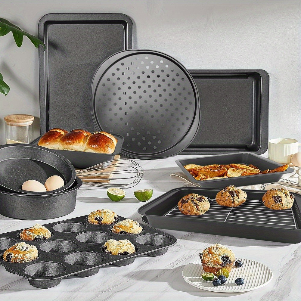 81-Piece Non-Stick Eco-Friendly Silicone Baking Pan Set Includes Cake Molds Baking Sheet Donut Muffin Pans Dishwasher Oven Safe