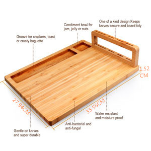 Cheese Cutting Board Bamboo Chopping Block Cheese Board with Knife Set