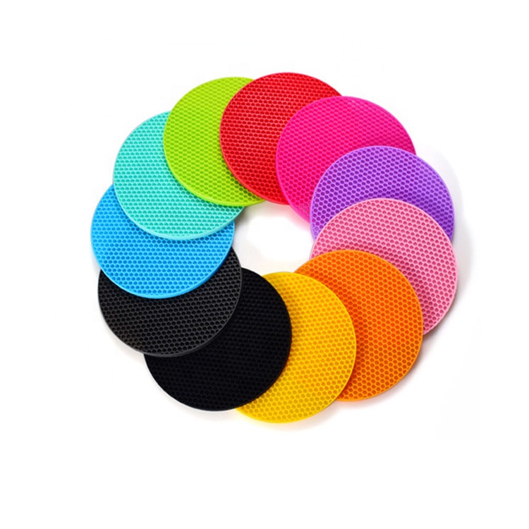 Silicone Pot Holder and Oven Mitts, Multipurpose Non-slip Insulation Honeycomb Rubber Hot Pads Trivet