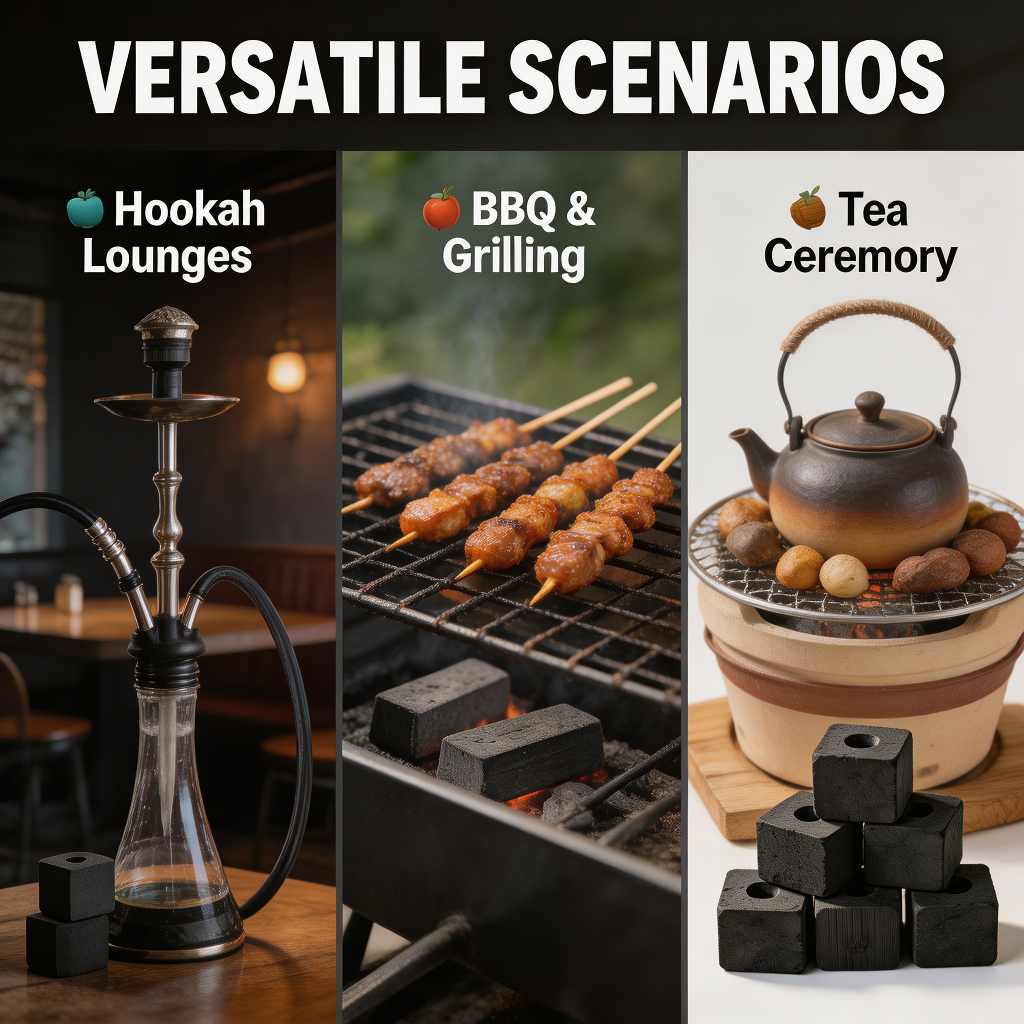All-Natural BBQ Bamboo Charcoal Slices Deal for Grilling &amp; Smoking High Heat Low Ash Flat Hookah Coal Slices