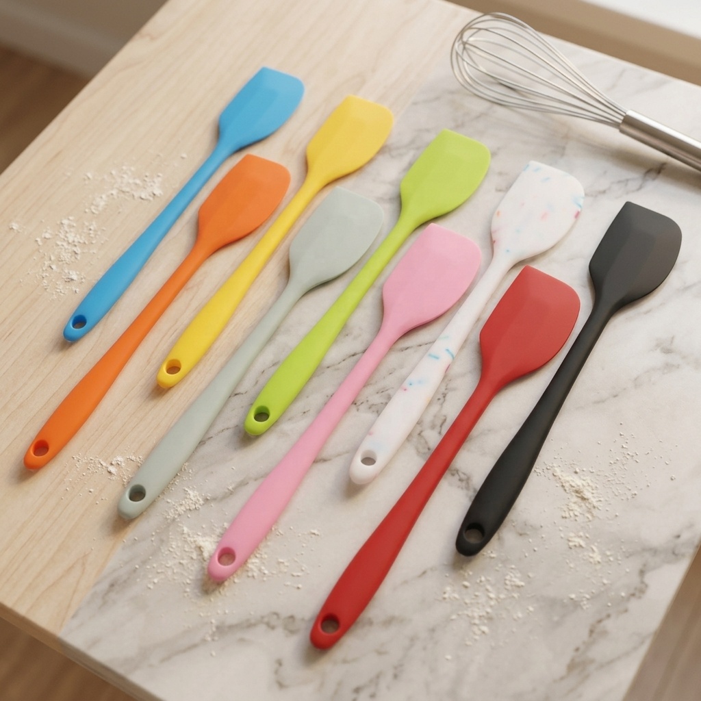 Kitchen Eco-Friendly Dessert Mixing Tool Flexible Scraper Silicone Baking Spatula for Mixing Folding and Bowl Scraping