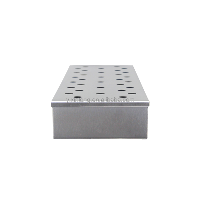 Hot Seller Stainless Steel Smoking Wood Chips Bbq / Barbecue Long Smoker Box