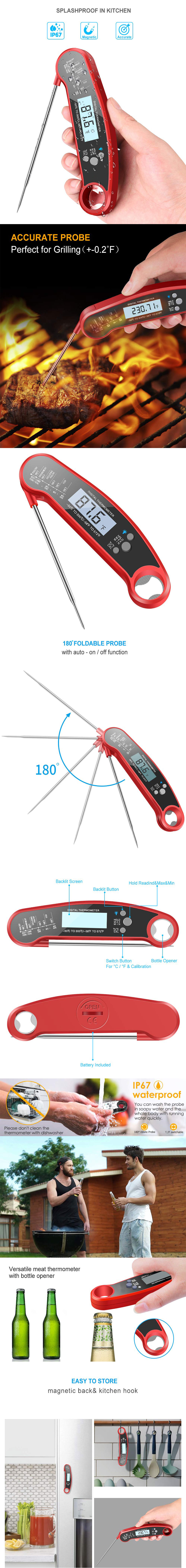 Waterproof BBQ Meat Thermometer