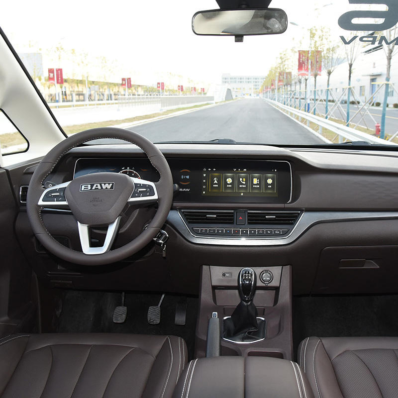 China New Brand BAW MPV Gasoline Petrol Car M7 4 Door 7 Seats Van Luxury Mini Bus Electric Used Car