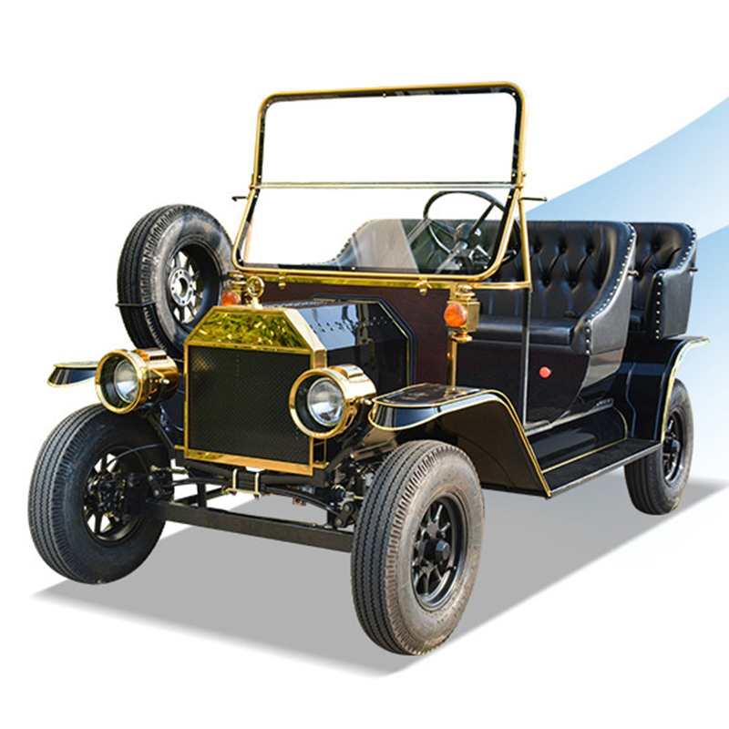 Retro Electric Vintage Car, Classic Sightseeing Vehicle for Theme Parks, Weddings, and Hotel Services