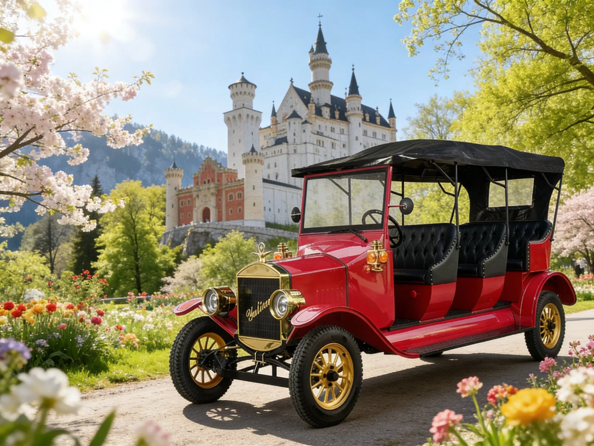 Model T Style Vintage Low-Speed Electric Car Golf Course &amp; Resort Shuttle