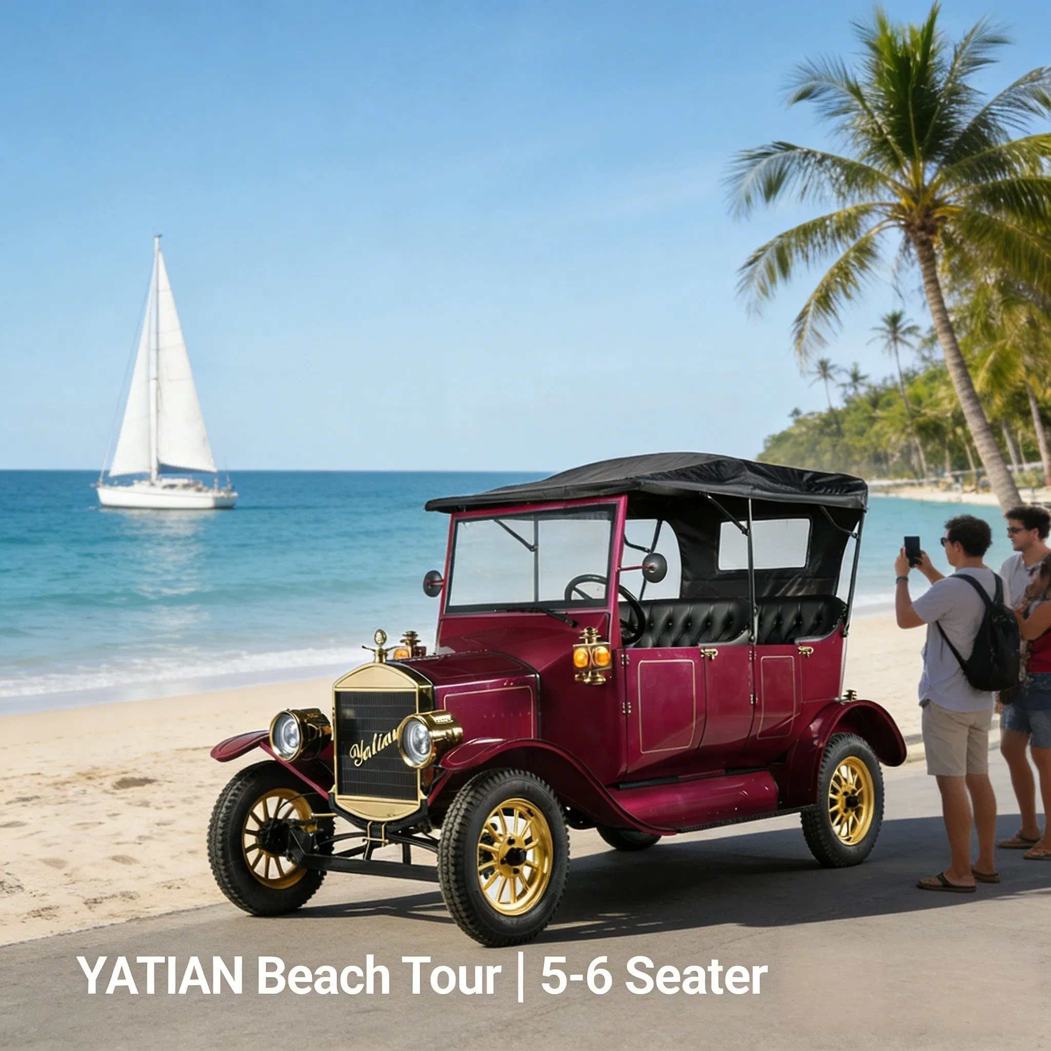 Luxury Electric Vintage Car for Sightseeing and City Tour