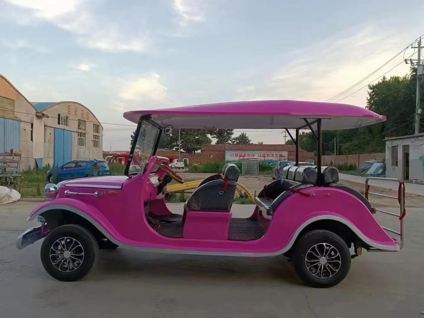 72V Battery Powered Motor 8 Seaters Electric Golf Cart Sightseeing Vintage Classic Car