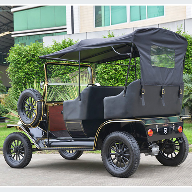 Retro Electric Vintage Car, Classic Sightseeing Vehicle for Theme Parks, Weddings, and Hotel Services
