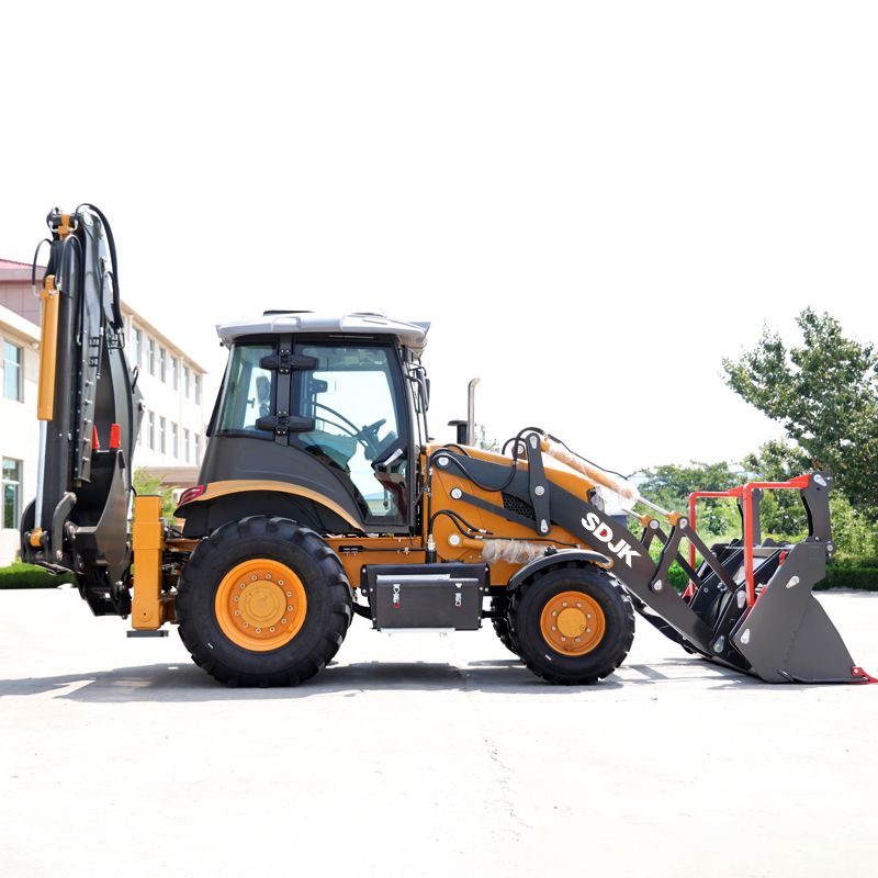 Sdjk 4 Wheel Drive New Backhoe and Loader Tractors, Backhoe Loader Joystick 4X4 Tractor Backhoe for Sale