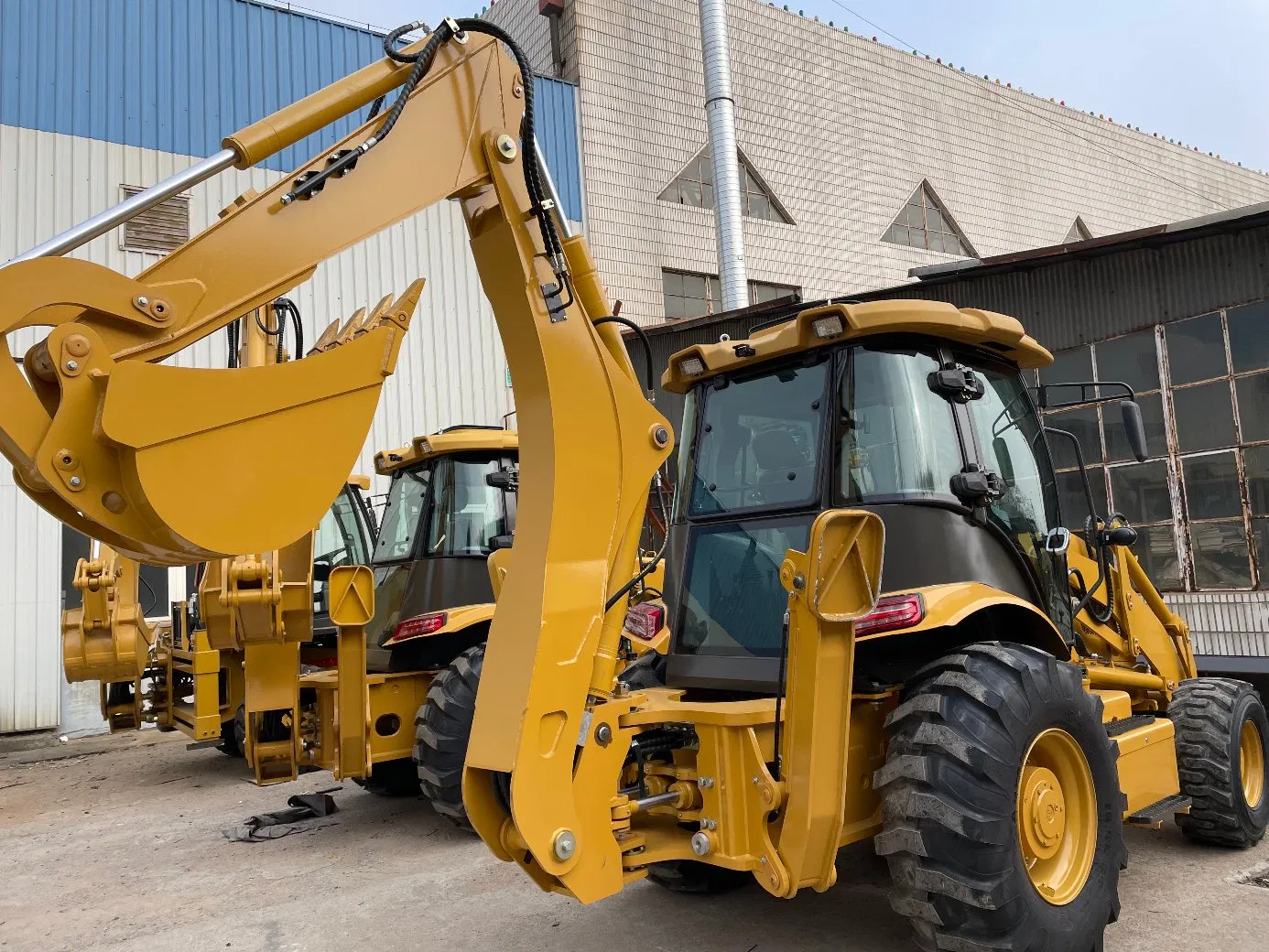 Asg388 4X4 Compact Tractor with Loader and Backhoe with Backhoe Loader Cabin Hydraulic Backhoe Loader with Competitive Price