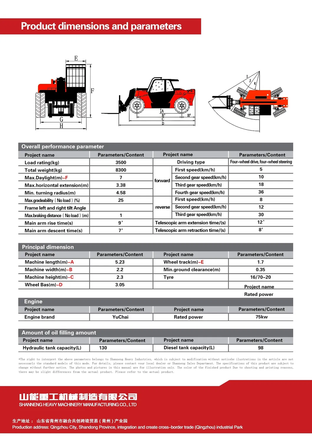 Specifications Diagram 1