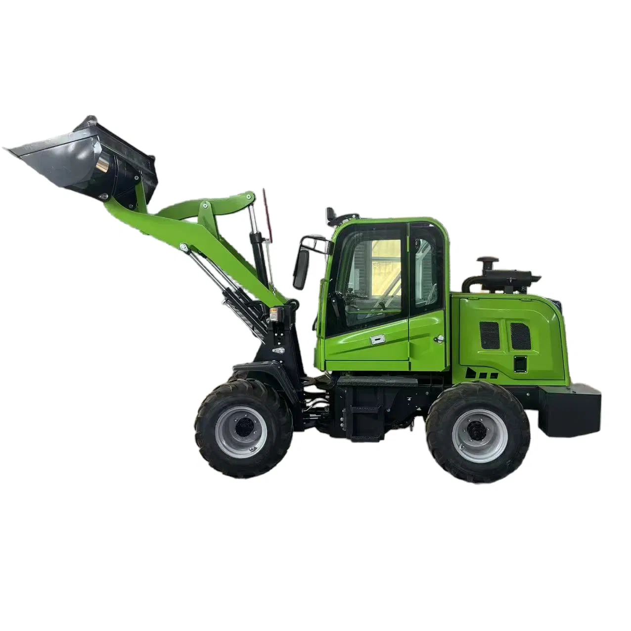 Backhoe Loader, Front Bucket Loader, Four-Wheel Drive Compact Type, 0.8-3 Ton Small Mini-Wheel Loader, Suitable for Farms, Construction, and Landscaping.