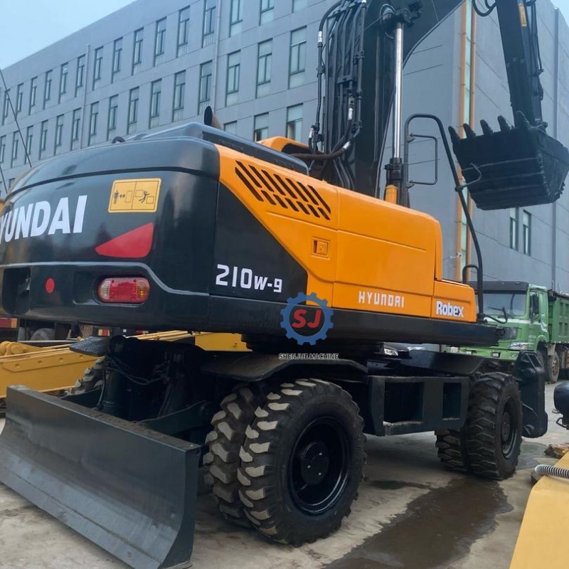 Used Hyundai 210 Wheel Excavator 210W-9 High Quality with Original Imported Cummins Engine Motor