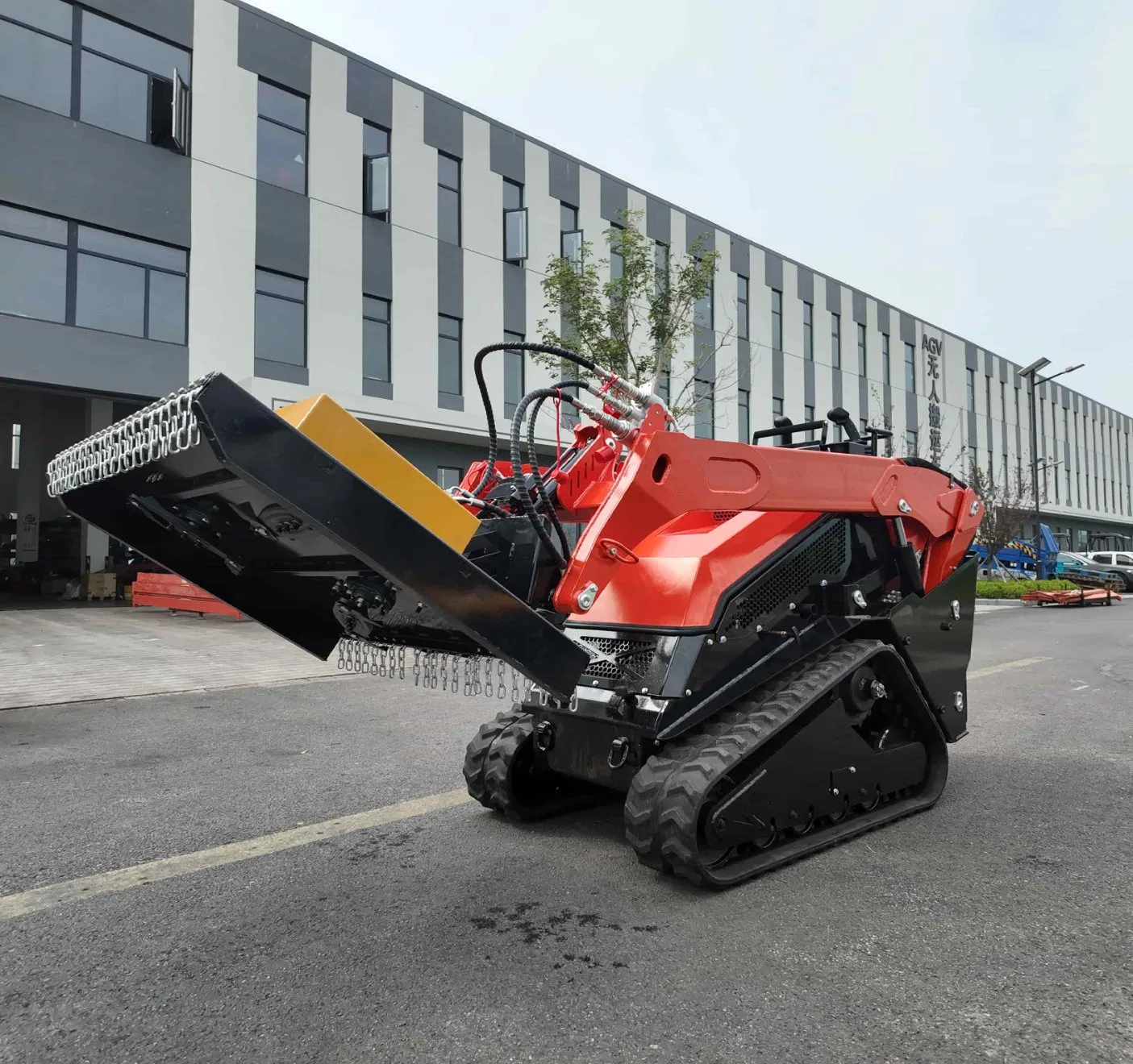 Safe Compact Track Loader with Attachments for Urban Streets