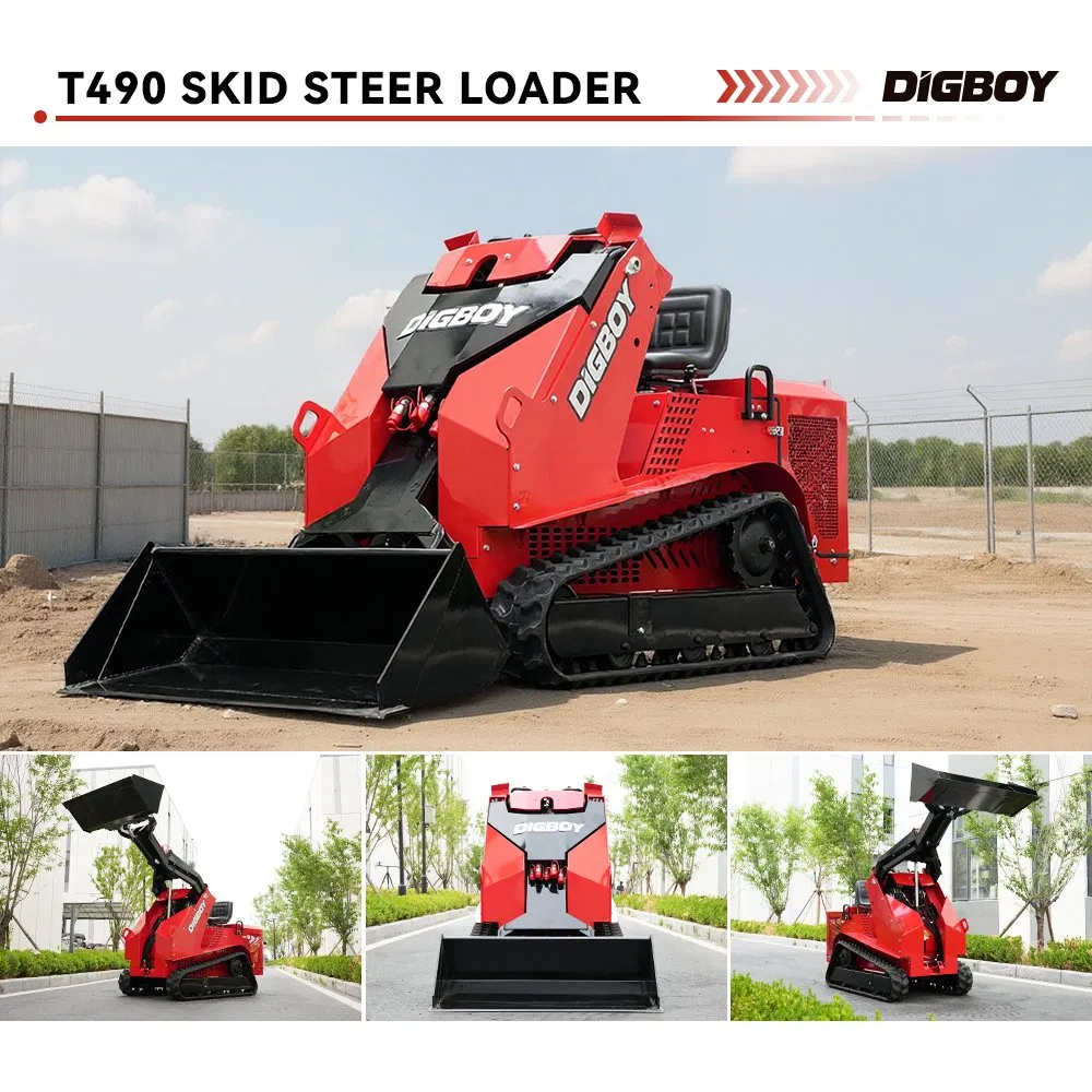 Construction Agricultural Diesel Compact Wheel Cargadoras Skid Steer 350kg Load Mini Skid Steer Loader with Seat Bucket Attachments