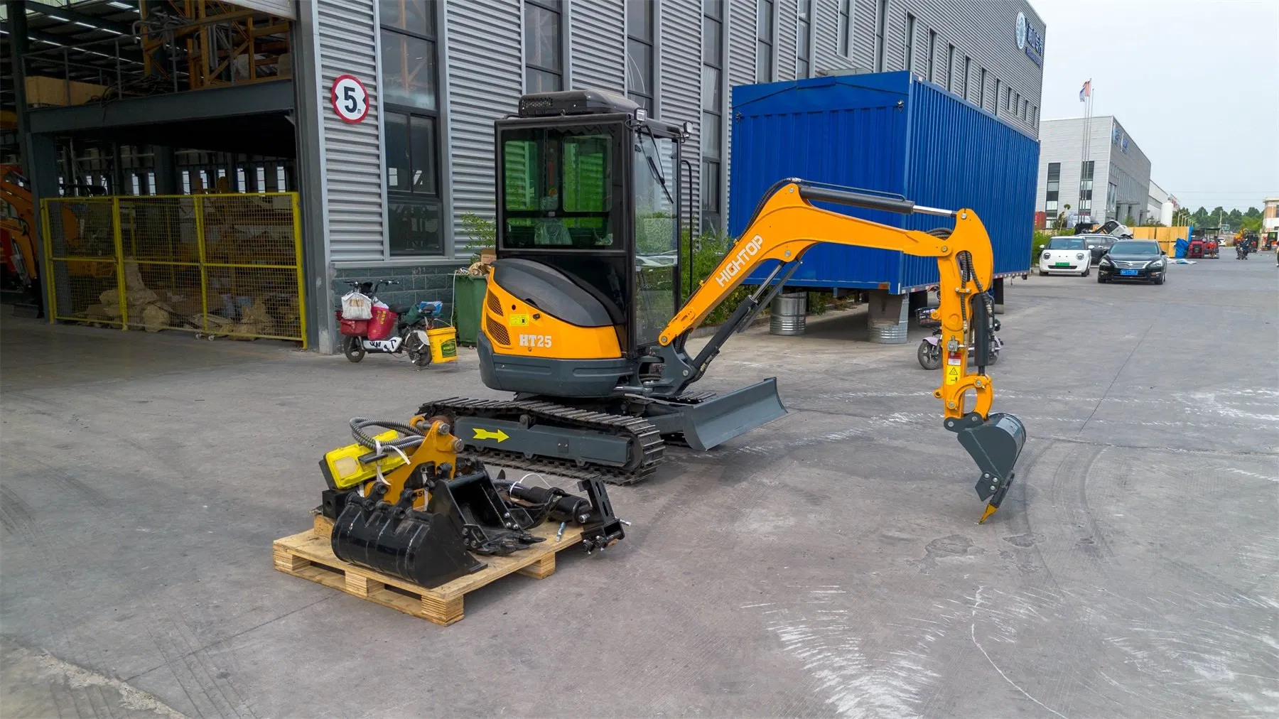 2.5 T Miniature Backhoe Excavadora Mini Hydraulic Crawler Small Size Wheel Construction Backhoe Garden Household Farm Greenhouse /Towable Electric /Excavator