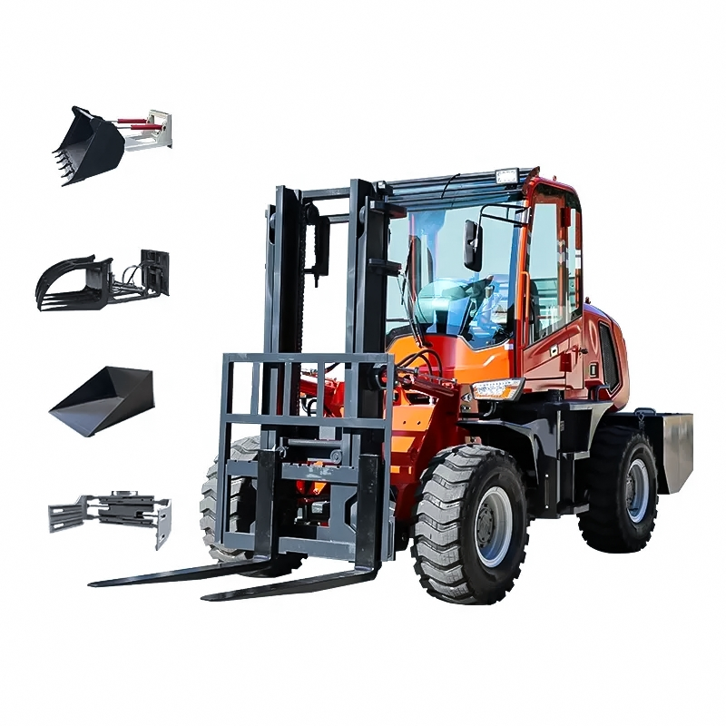 Compact 1.1t-3.8t Lifting Capacity Rough Terrain Forklift for Narrow Quarries