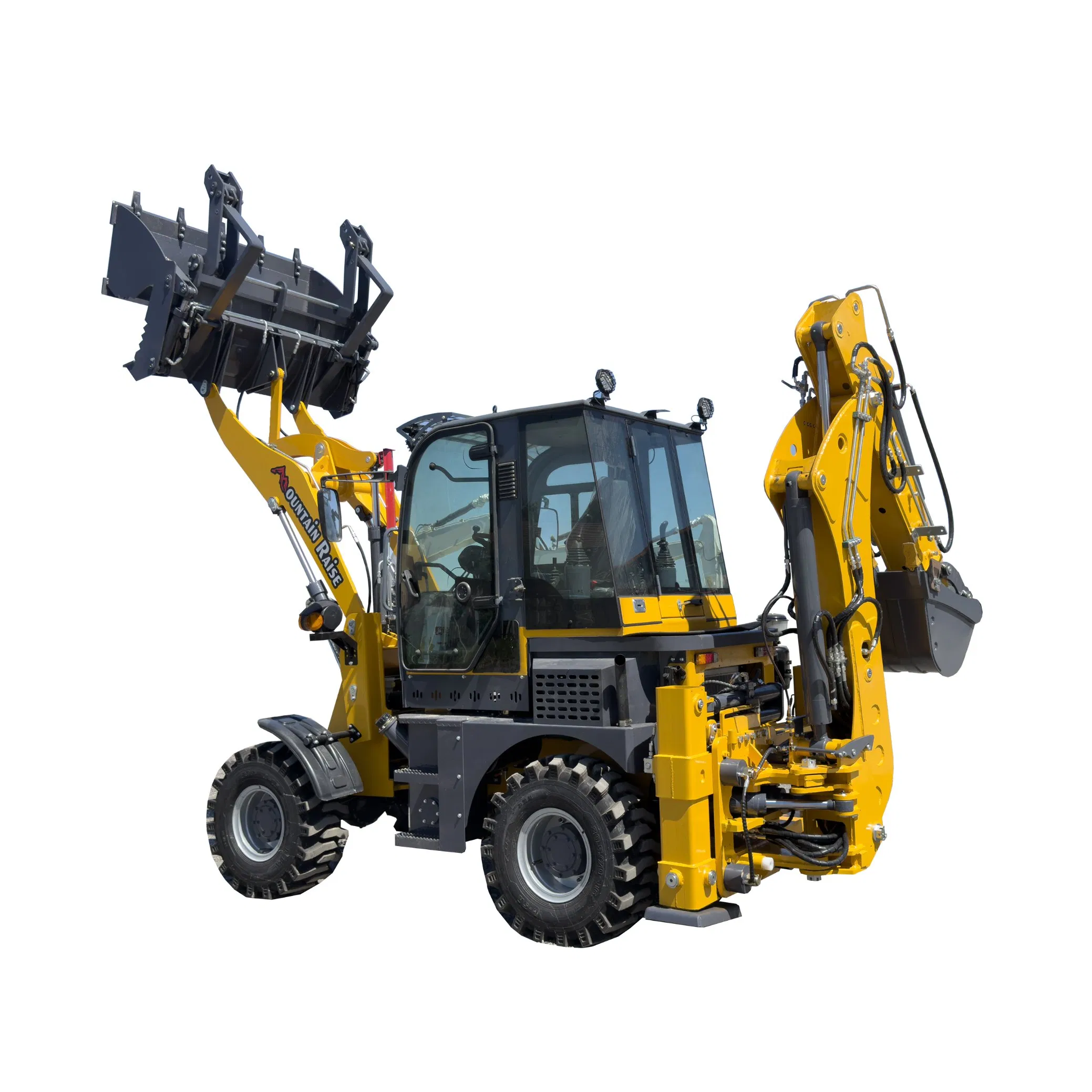 Mountain Raise Baggerlader Retroexcavadora Wheel Front Mini 4WD Multifunctional Digging Backhoe Loader