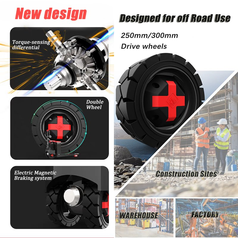 Rough Terrain 3ton 3000kg Electric Powered Pallet Jacks