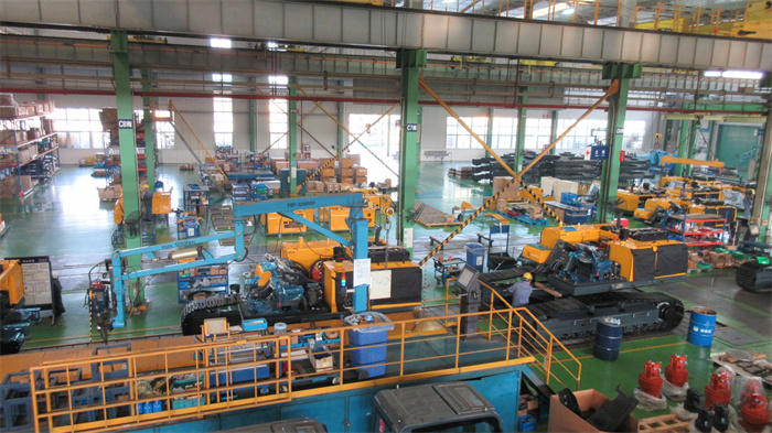 Assembly stage 1 — detailed assembly of excavator cab and hydraulic systems