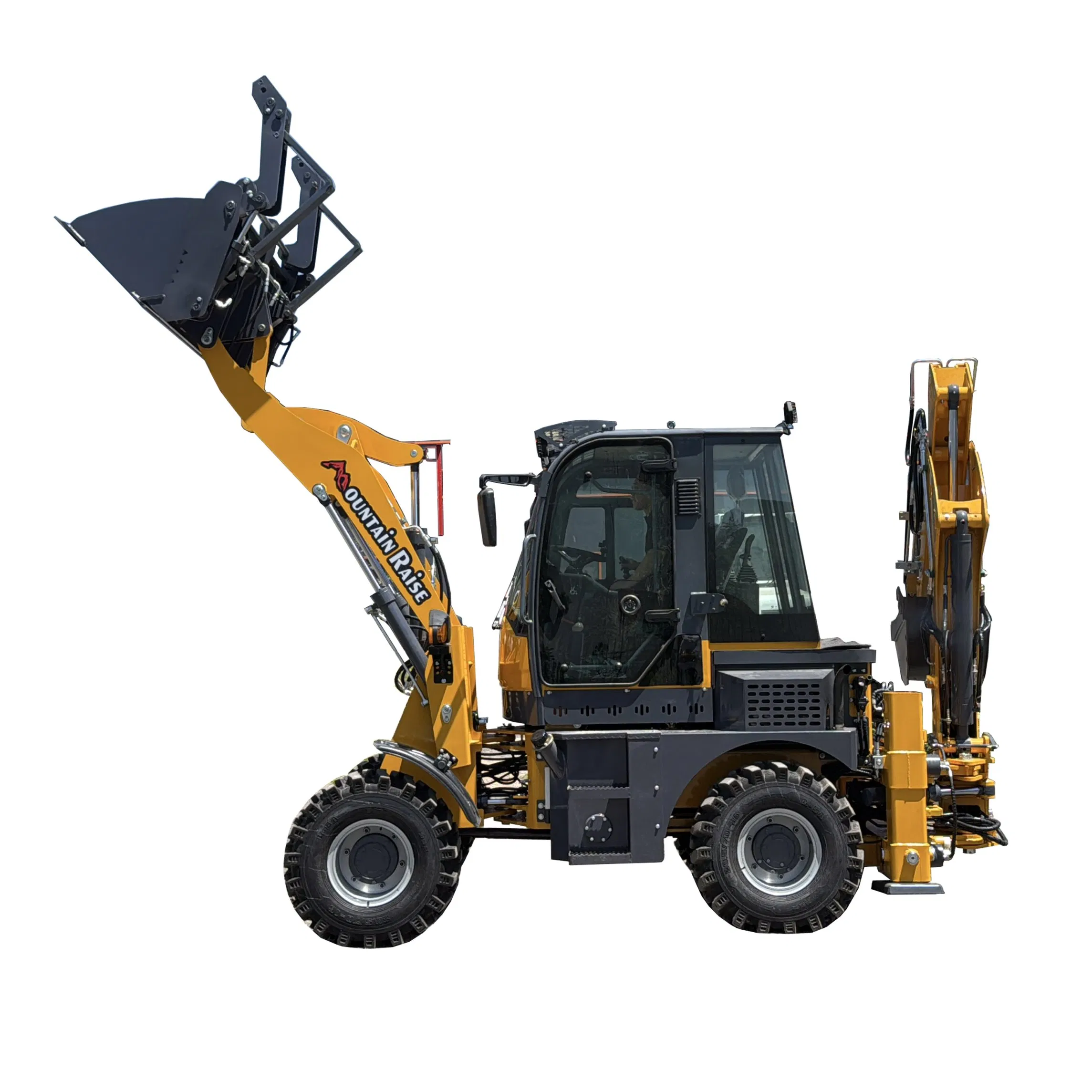 Mountain Raise Baggerlader Retroexcavadora Wheel Front Mini 4WD Multifunctional Digging Backhoe Loader