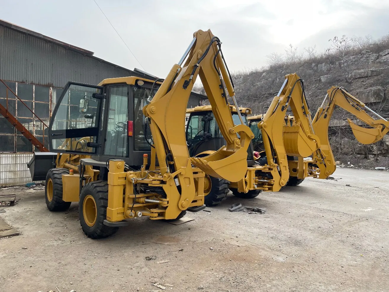Asg388 4X4 Compact Tractor with Loader and Backhoe with Backhoe Loader Cabin Hydraulic Backhoe Loader with Competitive Price