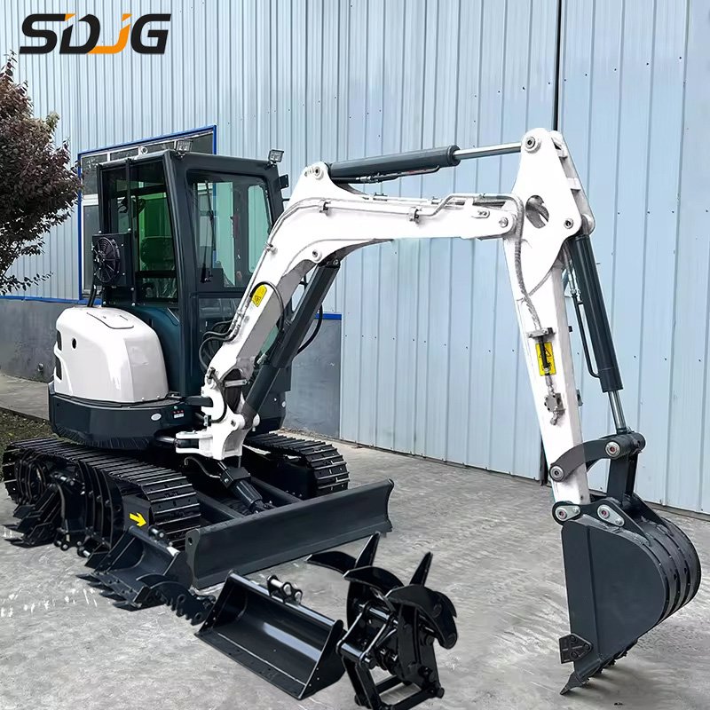 Free Shipping CE EPA Engine Excavator 3.5ton 4 Ton Kubota Engine Crawler Digger Farm Mini Bagger Mini Excavator with Thumb Bucket
