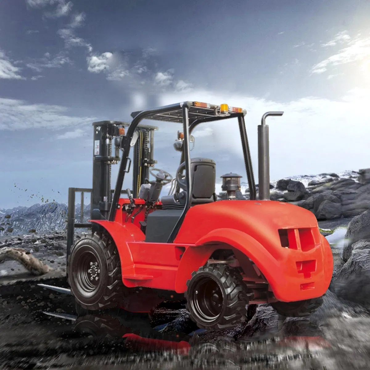 Fork Lift 2WD 3ton Rough Terrain Diesel Forklift with Japan Engine Fork Lift Diesel Boom Forklift Truck