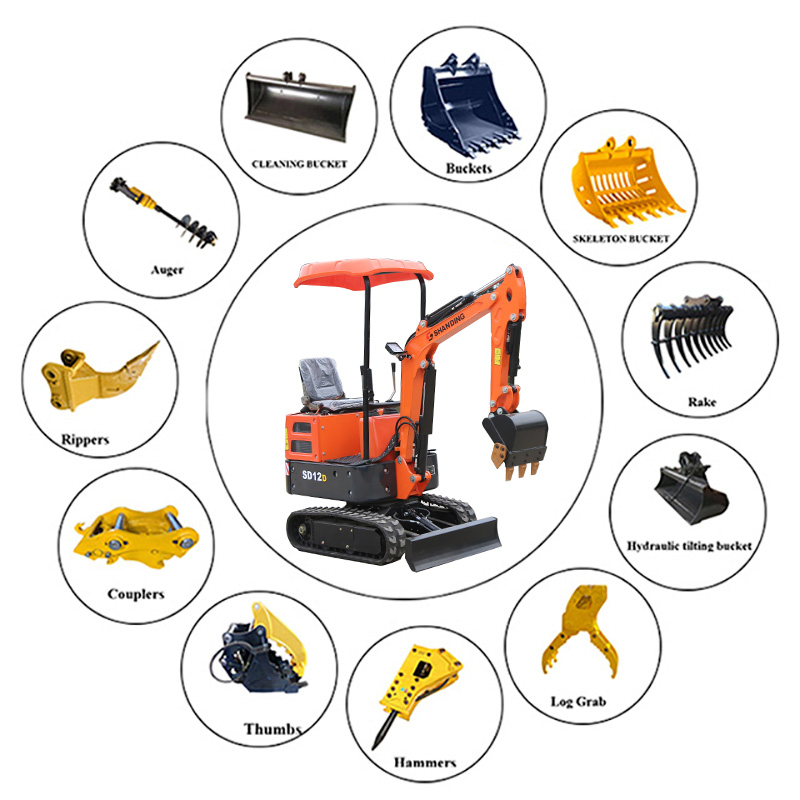 CE and EPA Approved Factory Smallest 1 Ton to 2 Ton Hydraulic Rubber Crawler Tracked Backhoe Bucket Mini Digger Excavators 1 Ton Mini Crawler Excavators