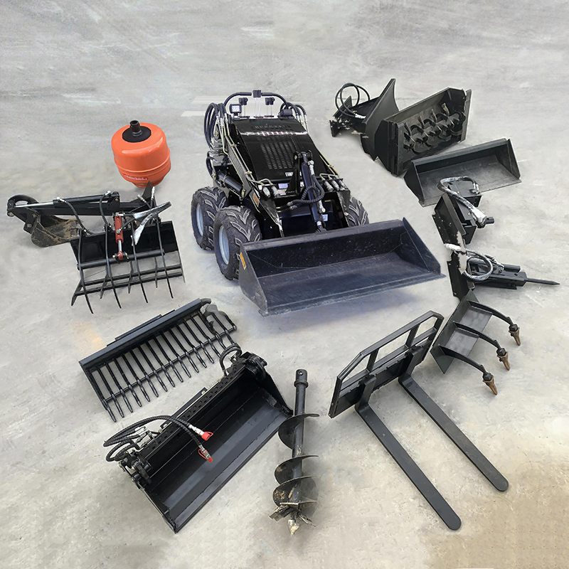 Free Shipping! ! Mini Loader EPA CE Engine Mini Mini Skid Steer Loader Cheap Wheel Loader Minicargador Farm Compact with Bucket Attachment