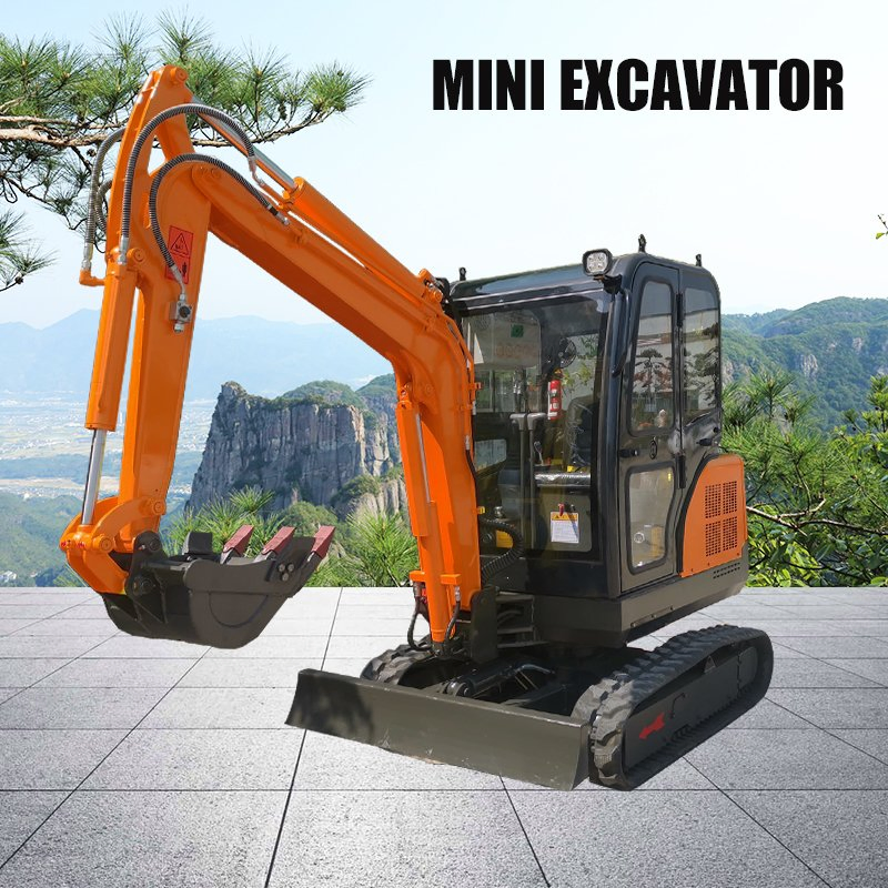 Replaceable Accessories 2ton Rubber Track Small Digger Mini Excavator From Factory