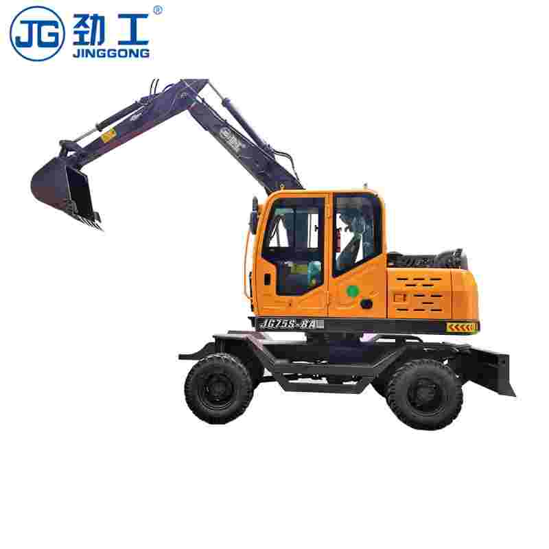 Jg75s-8A Compact 7-Ton Wheeled Mini Excavator: Economical Earthmoving Solution for Global Export