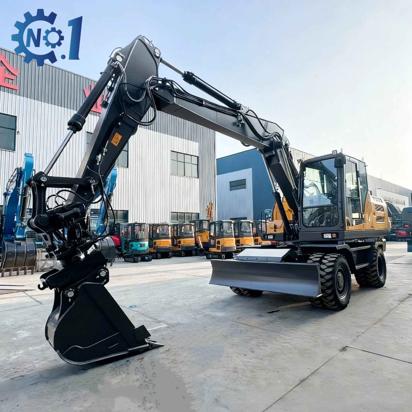 Heavy Duty 18 Ton Rock Bucket Construction Machinery Large Wheel Excavator