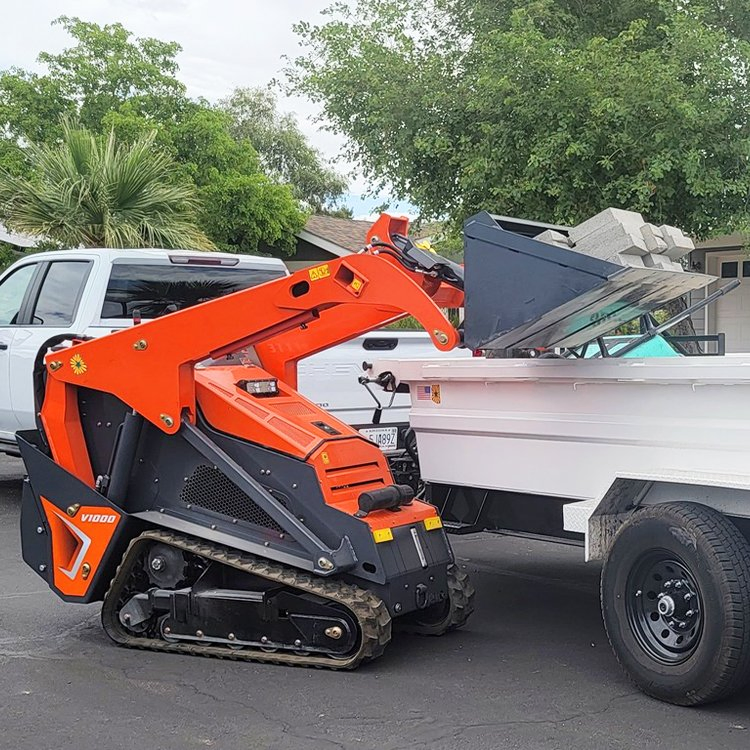 V1000 Mini Loader with CE Kubota 25HP Diesel Engine Mini Skid Steer