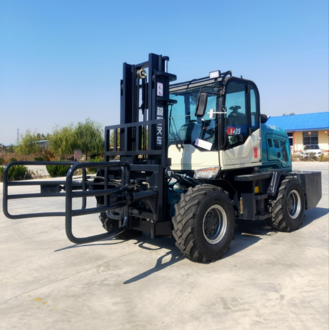 CE EPA 4WD Forklift Price 3 Ton 3.5 4 Ton Diesel Forklift Rough Terrain From China