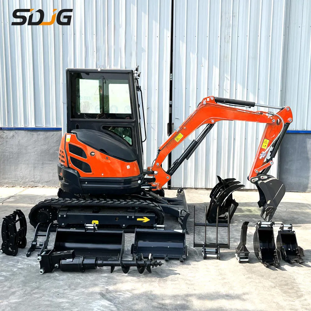 Free Shipping CE EPA Engine Excavator 3.5ton 4 Ton Kubota Engine Crawler Digger Farm Mini Bagger Mini Excavator with Thumb Bucket