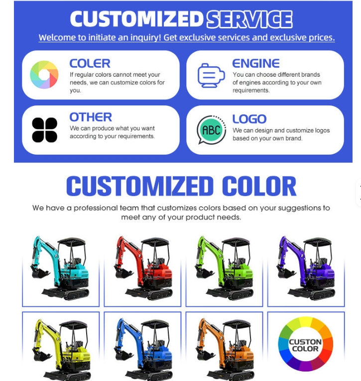 0.6/0.8/1/1.2/2.5ton Full Hydraulic Crawel Small Size Wheel Backhoe Garden Micro Household Farm Construction Mini Excavator