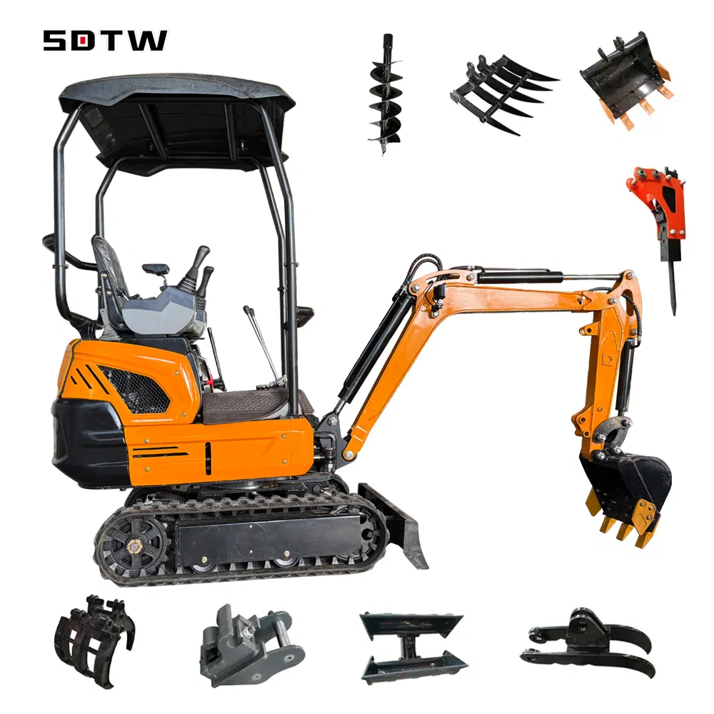 China Sdtw Mini Excavator 1 Ton 1.2 Ton 1.5t Compact Excavators Small Digger CE EPA Euro 5 Wholesale Prices with Bucket for Sale