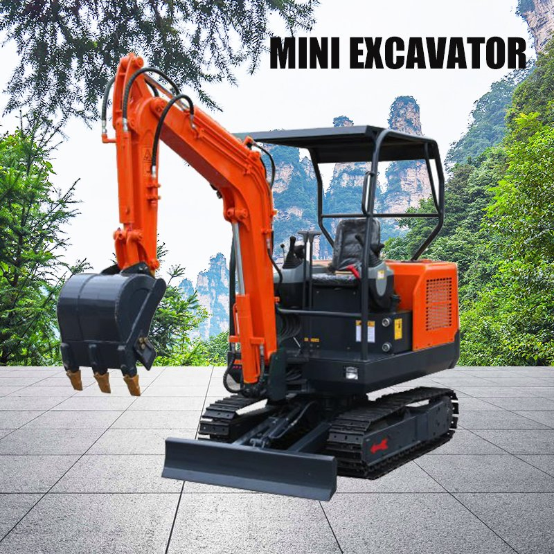 Replaceable Accessories 2ton Rubber Track Small Digger Mini Excavator From Factory