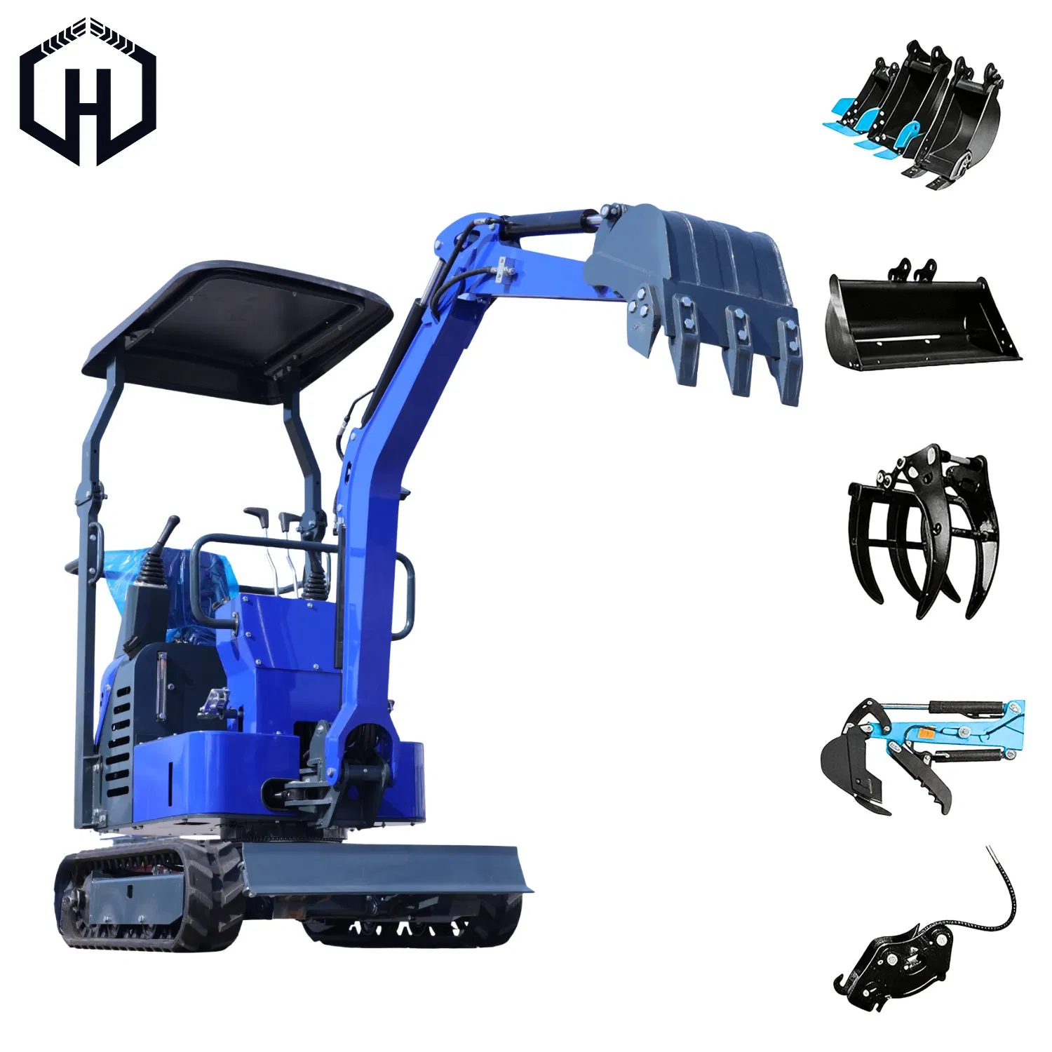 0.6/0.8/1/1.2/2.5ton Full Hydraulic Crawel Small Size Wheel Backhoe Garden Micro Household Farm Construction Mini Excavator