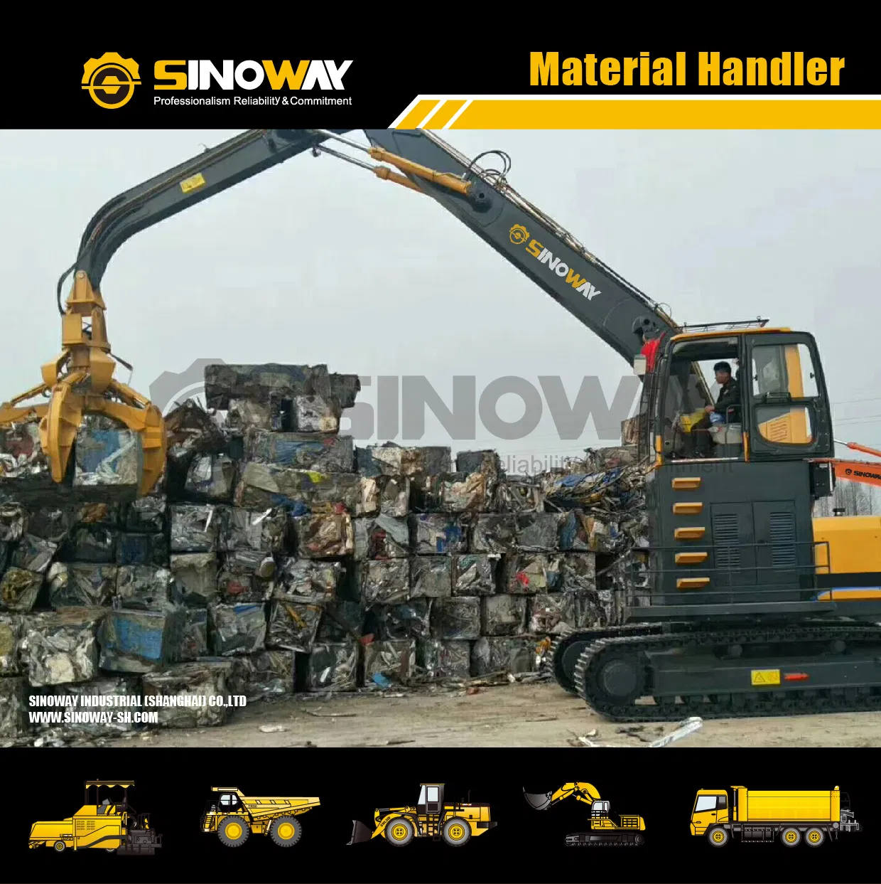 China New Crawler Scrap Grabbing Excavator for Scrap