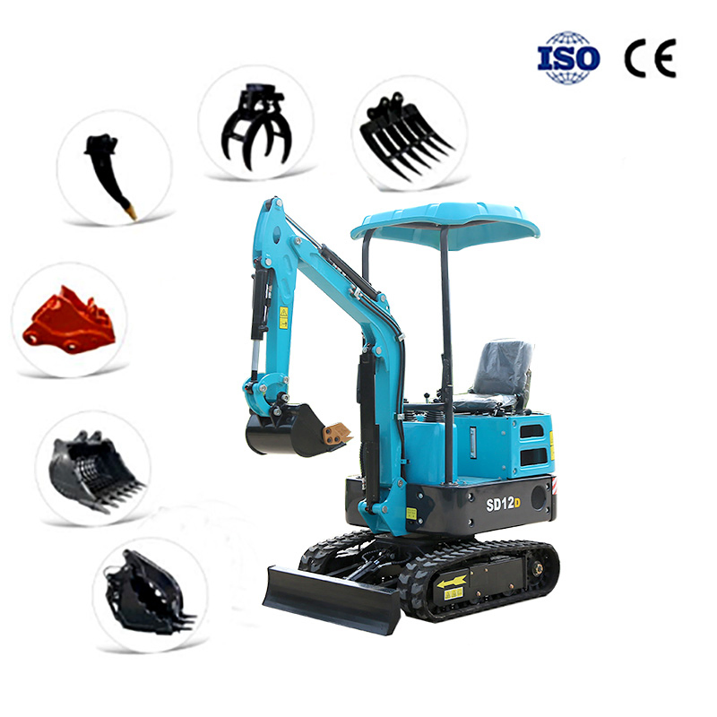 CE and EPA Approved Factory Smallest 1 Ton to 2 Ton Hydraulic Rubber Crawler Tracked Backhoe Bucket Mini Digger Excavators 1 Ton Mini Crawler Excavators