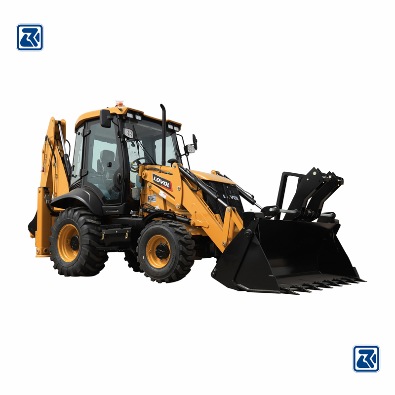 China Factory Lovol Brand 3.5ton 4X4 1m3 110HP Small Mini Wheel Backhoe Loader