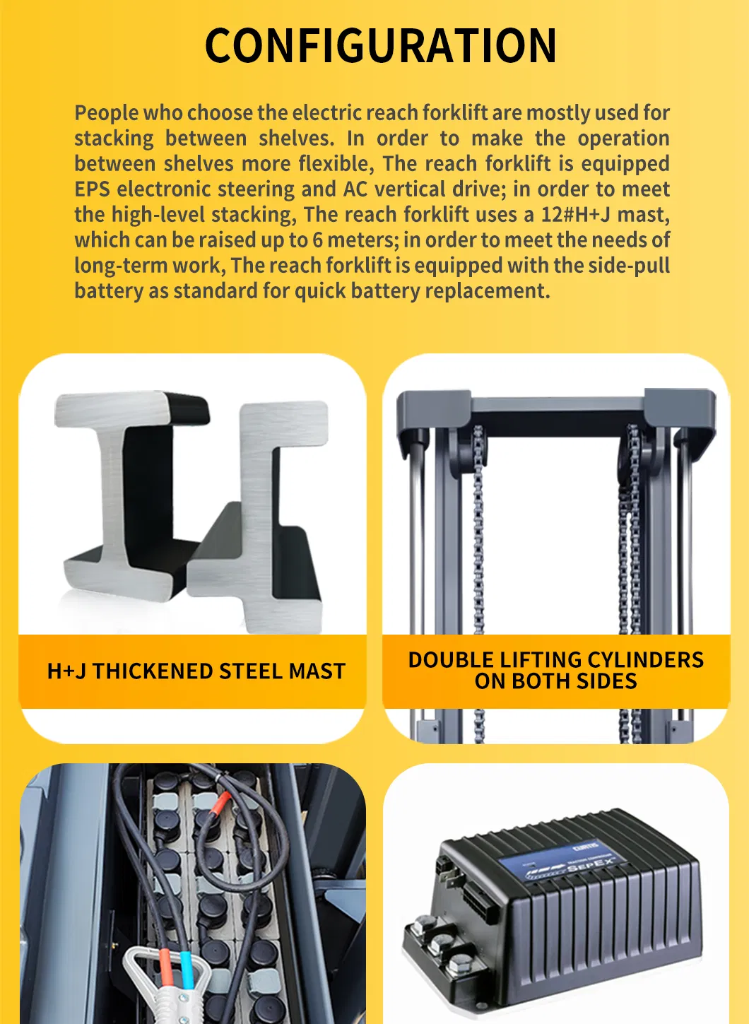 Large Battery Reach Forklift