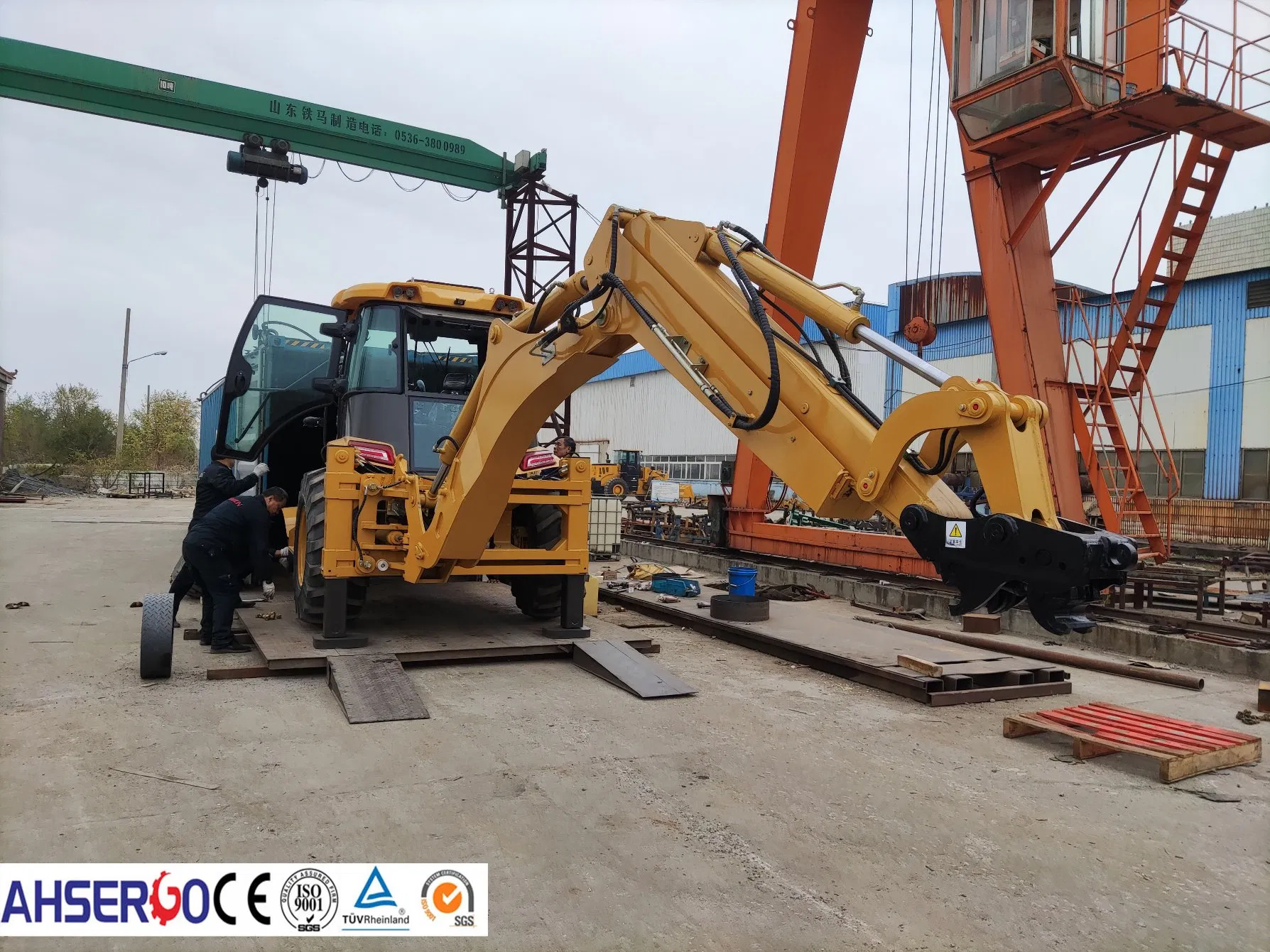 4X4 Wheel Drive 100HP Rigid Backhoe Loaders for Construction