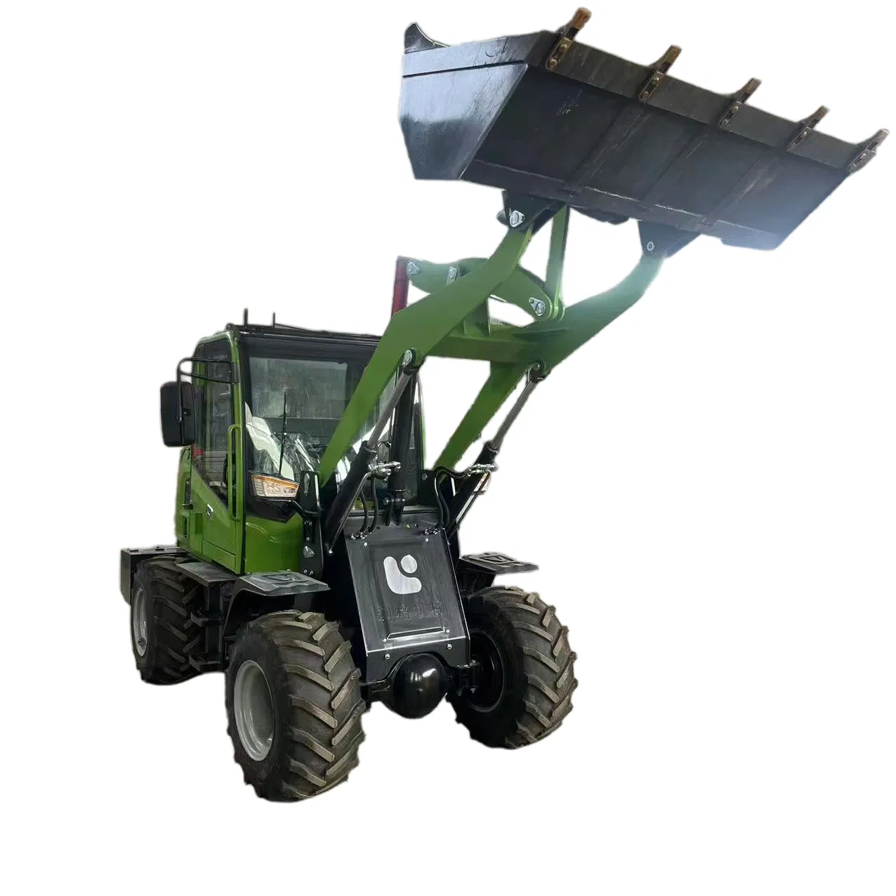 Backhoe Loader, Front Bucket Loader, Four-Wheel Drive Compact Type, 0.8-3 Ton Small Mini-Wheel Loader, Suitable for Farms, Construction, and Landscaping.