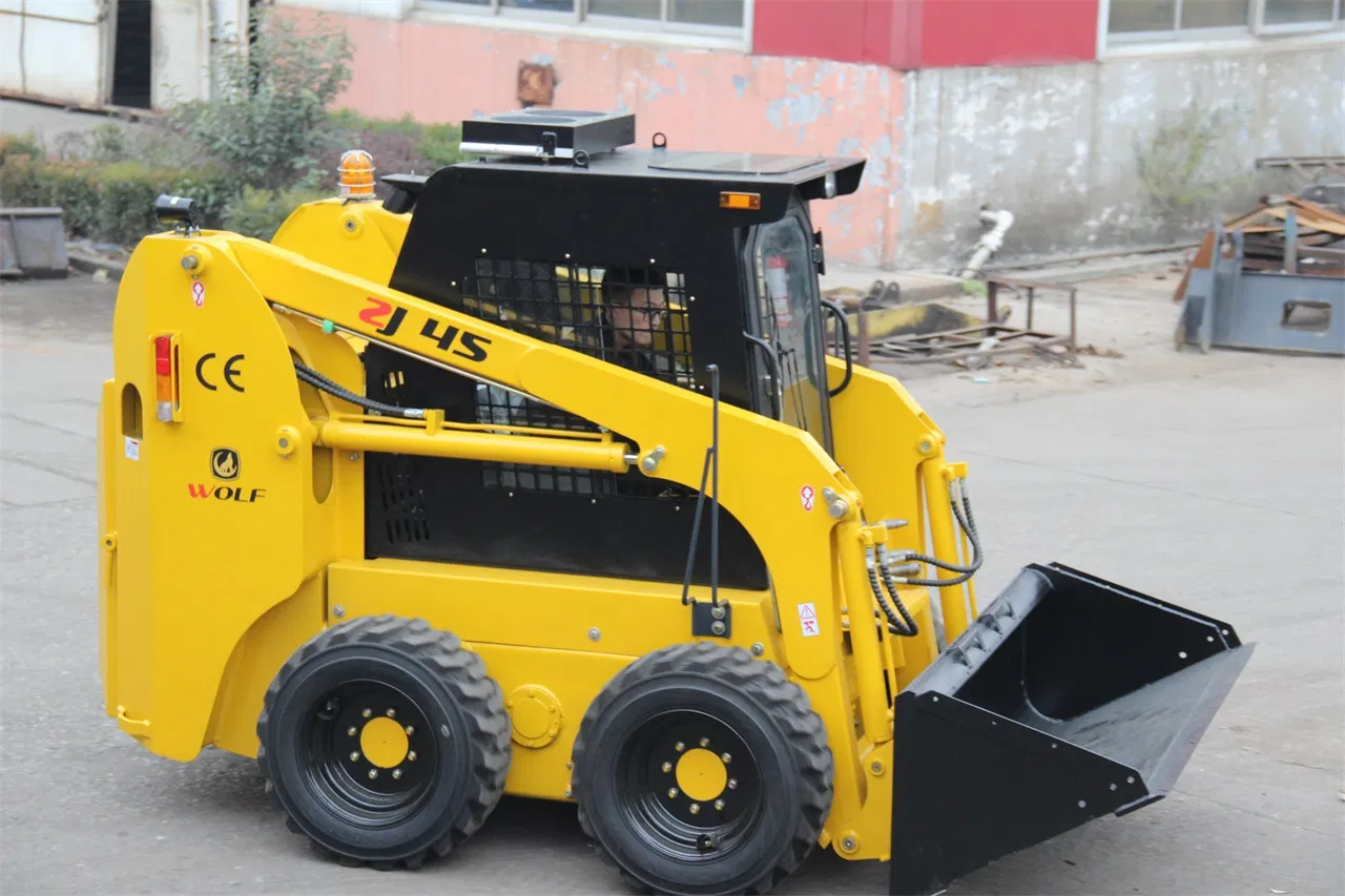 Wolf Skid Steer Loader Zj45 Loader with Cab/Quick Coupler/Attachments for Sales